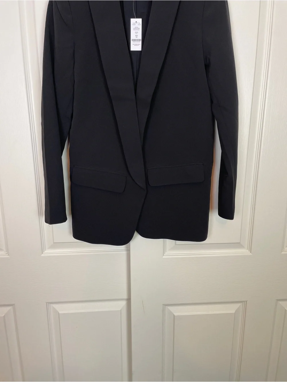 WHBM Black Relaxed Blazigan Open Front Blazer Jacket NWT Sz 10